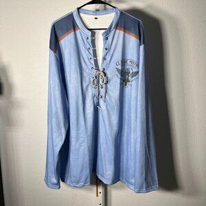 Classic Motors Vintage Motorcycles Lace Up Long-Sleeve Shirt SZ XXXL